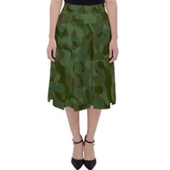 Green Army Camouflage Pattern Classic Midi Skirt by SpinnyChairDesigns