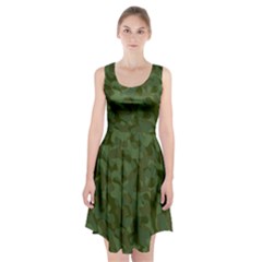 Green Army Camouflage Pattern Racerback Midi Dress by SpinnyChairDesigns