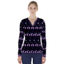 Galaxy Unicorns V-Neck Long Sleeve Top View1