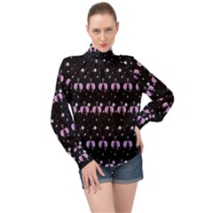 Galaxy Unicorns High Neck Long Sleeve Chiffon Top by Sparkle