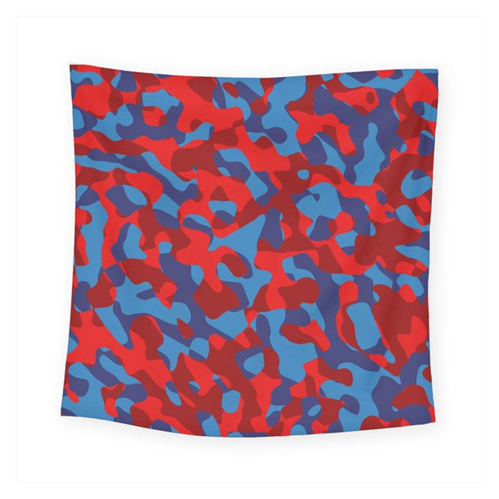 Red and Blue Camouflage Pattern Square Tapestry (Small)