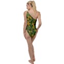 Yellow Green Brown Camouflage To One Side Swimsuit View2