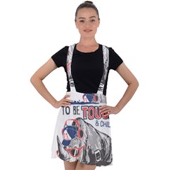 Choose To Be Tough & Chill Velvet Suspender Skater Skirt by Bigfootshirtshop