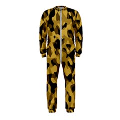 Black Yellow Brown Camouflage Pattern Onepiece Jumpsuit (kids) by SpinnyChairDesigns