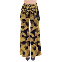 Black Yellow Brown Camouflage Pattern So Vintage Palazzo Pants by SpinnyChairDesigns