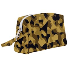 Black Yellow Brown Camouflage Pattern Wristlet Pouch Bag (large) by SpinnyChairDesigns