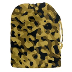 Black Yellow Brown Camouflage Pattern Drawstring Pouch (3xl) by SpinnyChairDesigns