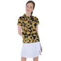 Black Yellow Brown Camouflage Pattern Women s Polo Tee View1