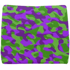 Purple And Green Camouflage Seat Cushion by SpinnyChairDesigns