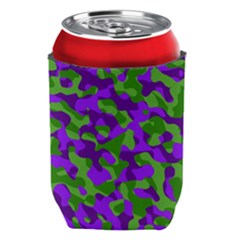 Purple And Green Camouflage Can Holder by SpinnyChairDesigns