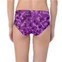 Dark Purple Camouflage Pattern Mid-Waist Bikini Bottoms View2