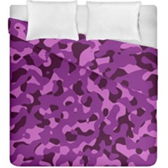 Dark Purple Camouflage Pattern Duvet Cover Double Side (king Size) by SpinnyChairDesigns