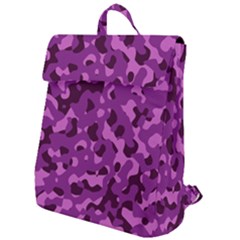 Dark Purple Camouflage Pattern Flap Top Backpack by SpinnyChairDesigns