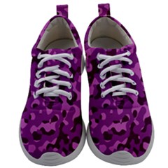 Dark Purple Camouflage Pattern Mens Athletic Shoes by SpinnyChairDesigns