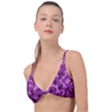 Dark Purple Camouflage Pattern Knot Up Bikini Top View1