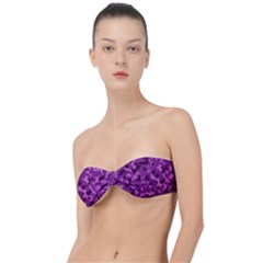 Dark Purple Camouflage Pattern Classic Bandeau Bikini Top  by SpinnyChairDesigns