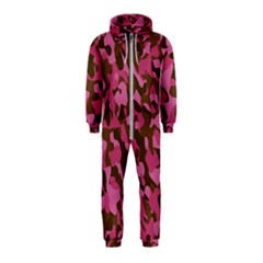 Pink And Brown Camouflage Hooded Jumpsuit (kids) by SpinnyChairDesigns