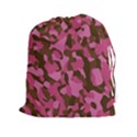 Pink and Brown Camouflage Drawstring Pouch (2XL) View1