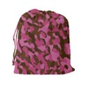 Pink and Brown Camouflage Drawstring Pouch (2XL) View2