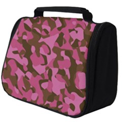 Pink And Brown Camouflage Full Print Travel Pouch (big) by SpinnyChairDesigns