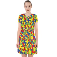 Colorful Rainbow Camouflage Pattern Adorable In Chiffon Dress by SpinnyChairDesigns