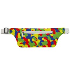 Colorful Rainbow Camouflage Pattern Active Waist Bag by SpinnyChairDesigns