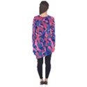 Blue and Pink Camouflage Pattern Long Sleeve Tunic  View2