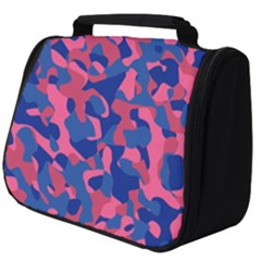 Blue And Pink Camouflage Pattern Full Print Travel Pouch (big) by SpinnyChairDesigns