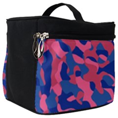 Blue And Pink Camouflage Pattern Make Up Travel Bag (big) by SpinnyChairDesigns