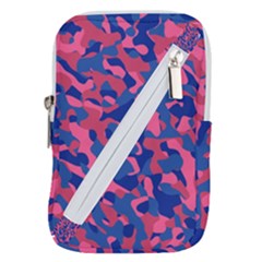 Blue And Pink Camouflage Pattern Belt Pouch Bag (large) by SpinnyChairDesigns