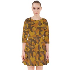 Brown And Orange Camouflage Smock Dress by SpinnyChairDesigns