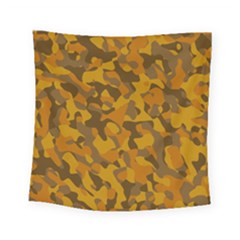 Brown And Orange Camouflage Square Tapestry (small) by SpinnyChairDesigns