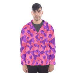 Pink And Purple Camouflage Men s Hooded Windbreaker by SpinnyChairDesigns