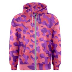 Pink And Purple Camouflage Men s Zipper Hoodie by SpinnyChairDesigns