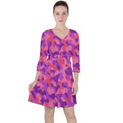 Pink And Purple Camouflage Ruffle Dress by SpinnyChairDesigns