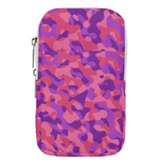 Pink And Purple Camouflage Waist Pouch (large) by SpinnyChairDesigns