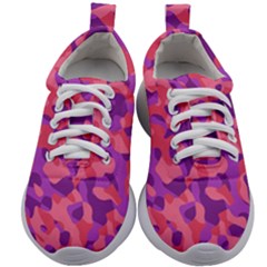 Pink And Purple Camouflage Kids Athletic Shoes by SpinnyChairDesigns