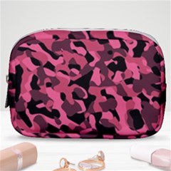 Black And Pink Camouflage Pattern Make Up Pouch (small) by SpinnyChairDesigns