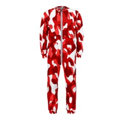 Red And White Camouflage Pattern Onepiece Jumpsuit (kids) by SpinnyChairDesigns