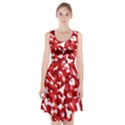 Red and White Camouflage Pattern Racerback Midi Dress View1