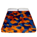 Blue and Orange Camouflage Pattern Fitted Sheet (Queen Size) View1