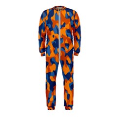 Blue And Orange Camouflage Pattern Onepiece Jumpsuit (kids) by SpinnyChairDesigns