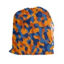 Blue and Orange Camouflage Pattern Drawstring Pouch (2XL) View1