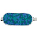 Blue Turquoise Teal Camouflage Pattern Rounded Waist Pouch View2