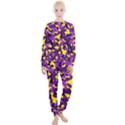 Purple and Yellow Camouflage Pattern Women s Lounge Set View1