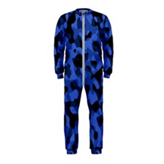 Black And Blue Camouflage Pattern Onepiece Jumpsuit (kids) by SpinnyChairDesigns