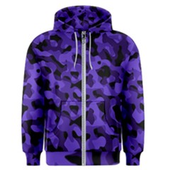 Purple Black Camouflage Pattern Men s Zipper Hoodie by SpinnyChairDesigns