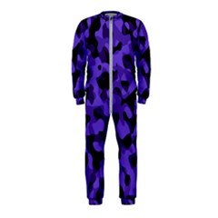 Purple Black Camouflage Pattern Onepiece Jumpsuit (kids) by SpinnyChairDesigns