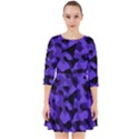 Purple Black Camouflage Pattern Smock Dress View1