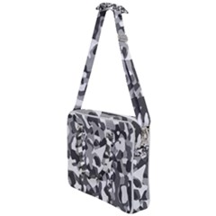 Grey And White Camouflage Pattern Cross Body Office Bag by SpinnyChairDesigns